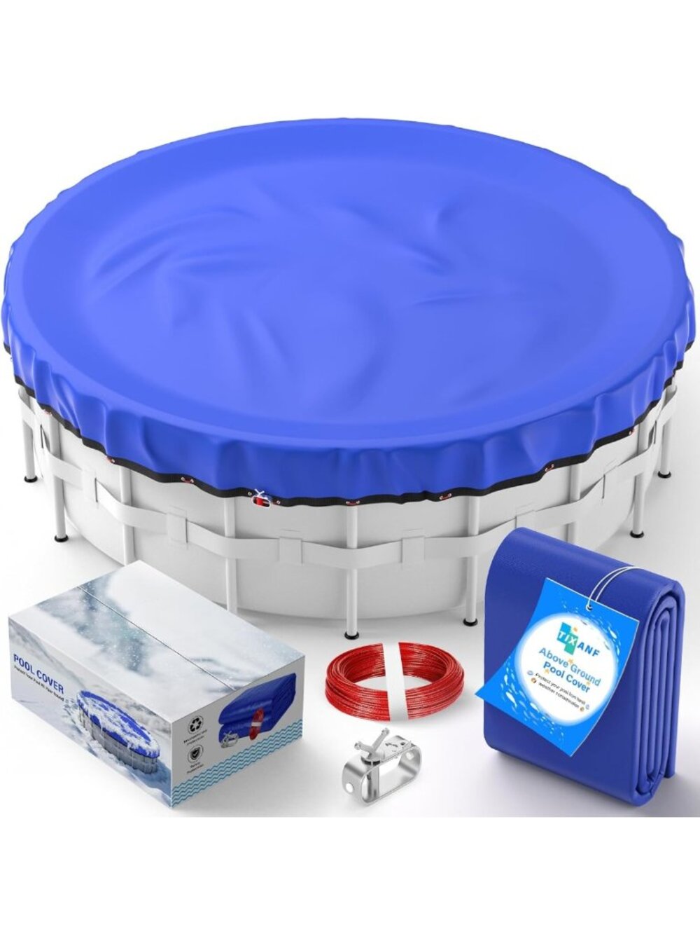 Extra Thick 18FT Round Winter Pool Cover for Above Ground Swimming Pools
